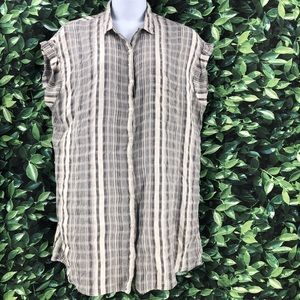 aerie Plus Size XXL Gray & White Striped Dress